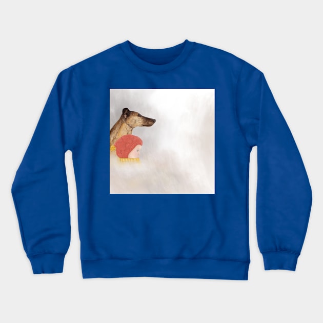 Snow whippet Crewneck Sweatshirt by HannahFarr